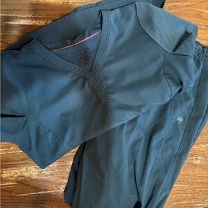 Black Scrub Top and Pants Set